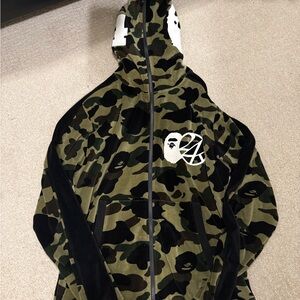 A Bathing Ape x 24karats camouflage velvet hoodie